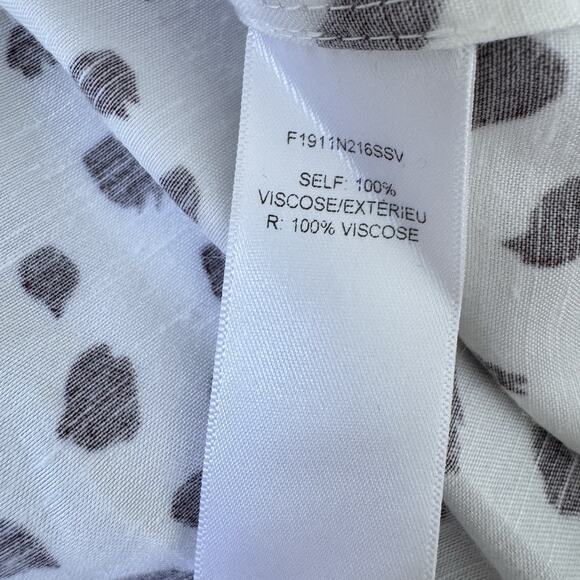 Carolina Herrera Polka Dot Button Down Blouse White Black Viscose Sz 6 NWT - Picture 10 of 11